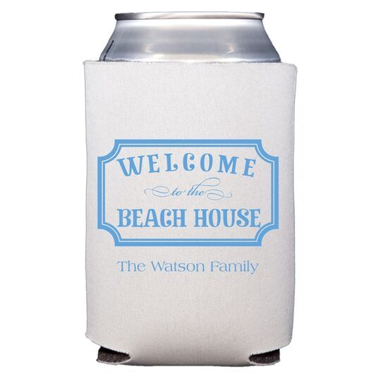 Welcome to the Beach House Sign Collapsible Huggers